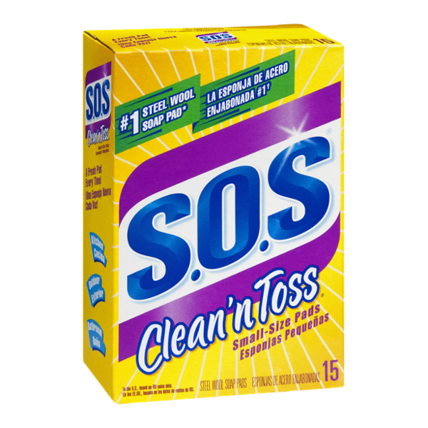 S.O.S Clean'n Toss Steel Wool Soap Pads Small