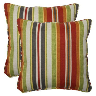 Pillow Perfect Outdoor 2-Piece Square Throw Pillow Set - Roxen Stripe