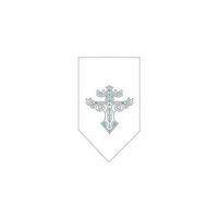 Ahi Warriors Cross Rhinestone Bandana White Small