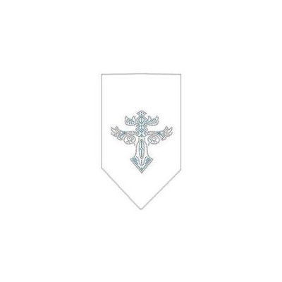Ahi Warriors Cross Rhinestone Bandana White Small