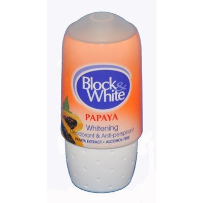Block and White Papaya Whitening Deodorant and Anti-Perspirant 40 ml Roll-On Bottle