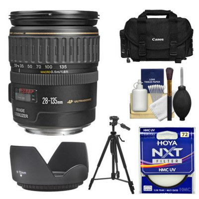 Canon EF 28-135mm f/3.5-5.6 IS USM Zoom Lens with Case + Tripod + Hoya UV Filter + Accessory Kit for EOS 60D, 6D, 7D, 5D Mark II III, Rebel T3, T3i, T4i Digital SLR Cameras