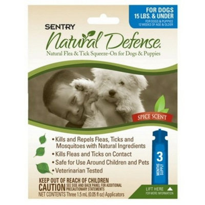 SERGEANTS PRODUCTS Sentry Natural Defense Natural Flea and Tick Squeeze-On for Dogs and Puppies