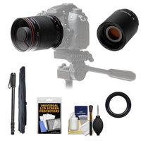 Vivitar 500mm f/8.0 Mirror Lens with 2x Teleconverter (=1000mm) + Monopod + Accessory Kit for Nikon D3200, D3300, D5200, D5300, D7000, D7100, D610, D800, D810, D4s DSLR Cameras