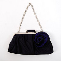 Shanghai Chang Classic Shoulder Clutch Bag Handbag Tote Navy Blue