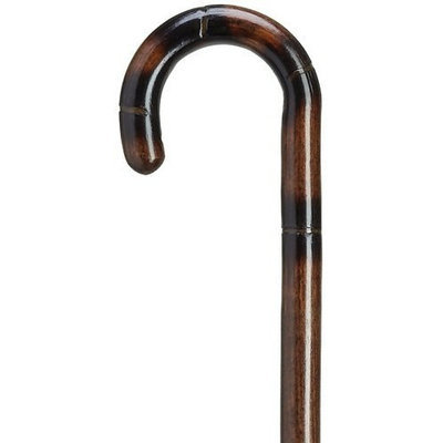 King Of Canes Ladies Stylish Round Nose Crook Cane Stepped Walnut -Affordable Gift! Item #DHAR-9015407