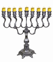 Artsy Casa Lamp Lighters Ultimate Judaica Menorah Pewter 14H