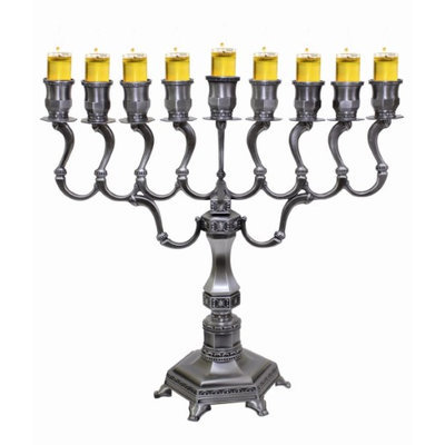 Artsy Casa Lamp Lighters Ultimate Judaica Menorah Pewter 14H