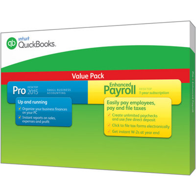Quickbooks Intuit QuickBooks Pro 2015 with QuickBooks Enhanced Payroll (PC)