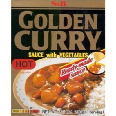 Prepared Sauce S&B Golden Curry Sauce With Vegetables 8.1oz , 230g (Hot) (5 Packs)