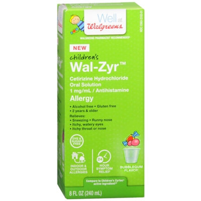 Walgreens Wal-Zyr Children's Allergy Liquid Sugar Free Bubblegum