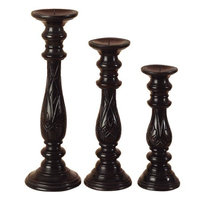 Uma Wood Cdl Hldr S/3 18,15,12h