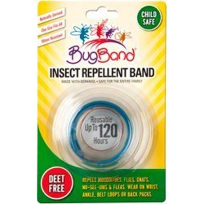 Bug Band 88207 Plastic Blister Card Wrist Insect Repelling Band, Blue