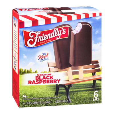 Friendly's Signature Black Raspberry Ice Cream Bar - 6 CT