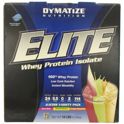 Dymatize Nutrition Elite Whey Protein Powder Juicers (Berry Blast, Smooth Banana and Orange Dreamsicle), 10 Pound