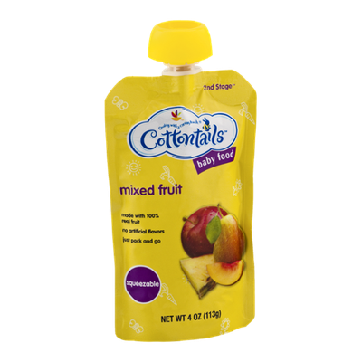 Cottontails 2nd Stage Squeezable Baby Food Mixed Fruit
