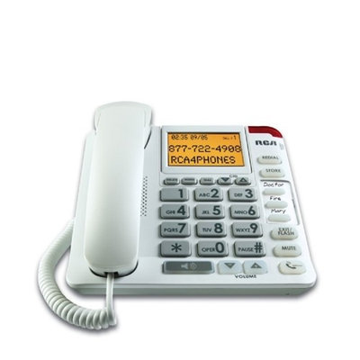 RCA 1124-1WTGA Legend Series Amplified Big Button Phone with Caller ID