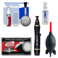 Cleaning Kit Essential Bundle with Blower, Brush, Fluid, Lenspen & Cloth for Canon, Nikon, Fuji, Olympus, Panasonic, Pentax & Sony ILC/DSLR Cameras