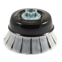 Forney 72882 Wire Cup Brush Industrial Pro Twist Knot with Safety Guard 5/8-Inch-11 and M14-by-2.0 M