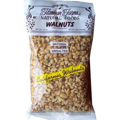 Flanigan Farms Natural Foods Walnuts Chopped, Raw, Unsalted 10oz (3 Pack)