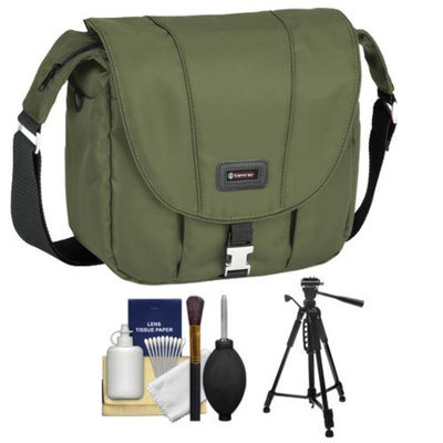 Tamrac 5423 Aria 3 Messenger Photo Digital SLR Camera Case / Bag (Moss Green) with Tripod + Accessory Kit