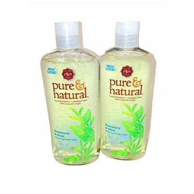 Pure & Natural Bodywash Cleansing Rosemary and Mint, 16-Ounce (Pack of 2)