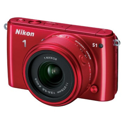 Nikon 1 S1 10.1MP Digital Camera with 11-27.5mm Lens - Red