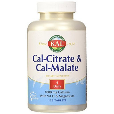KAL Cal-Citrate and Cal-Malate Tablets, 1000 mg, 120 Count