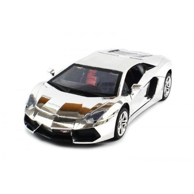 8814 2 Electric Full Function 1:18 Metal Diecast Lamborghini Aventador RTR RC Car with Opening Hood & Doors (Chrome Edition)