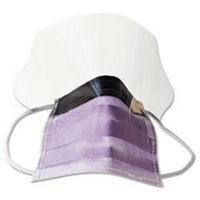 Medline Fluid-Resistant Surgical Face Masks with Eyeshield,Purple, 100 Each / Case