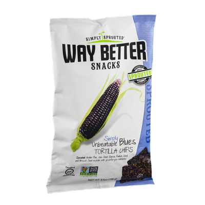 Simply Sprouted Way Better Snacks Simply Unbeatable Blues Tortilla Chips