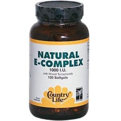 Country Life Vitamin E Complex 1000 I.U., Softgels, 120-Count