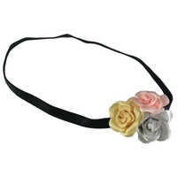 Smoothies 3 Pastel Roses MF Headband-Yellow, Pink, Gray 01603