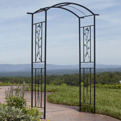Essential Garden Garden Arbor with Stained Glass - TAIWAN NAN SHAN BAMBOO WARE CO