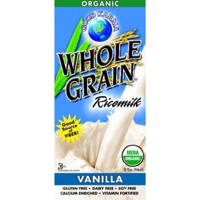Good Karma Whole Grain Rice Milk, Vanilla Flavor, 32-Ounce (Pack of 12)
