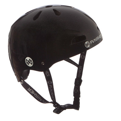 Punisher Skateboards 13-vent Metallic Black Youth BMX/ Skateboard Helmet