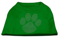 Ahi Clear Rhinestone Paw Shirts Emerald Green Sm (10)