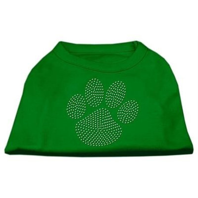 Ahi Clear Rhinestone Paw Shirts Emerald Green Sm (10)