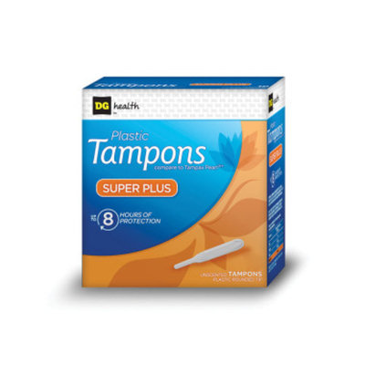 DG Health Unscented Plastic Tampons - Super Plus - 18 ct