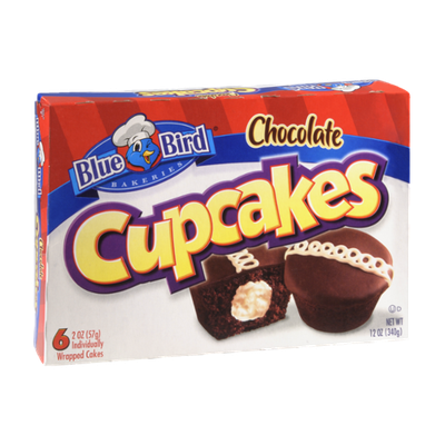 Blue Bird Bakeries Chocolate Cupcakes - 6 CT