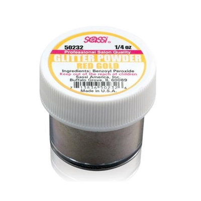 1/4 Ounce Red Gold - Glitter Acrylic Powder by Sassi for Beautiful Nails