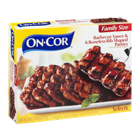 On-Cor Barbecue Sauce & 6 Boneless Rib Shaped Patties Family Size