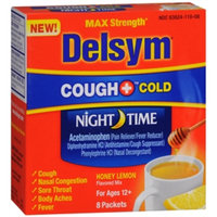 Delsym Nighttime Hot Drink Cough + Cold Sachets, Honey Lemon, 8 ea