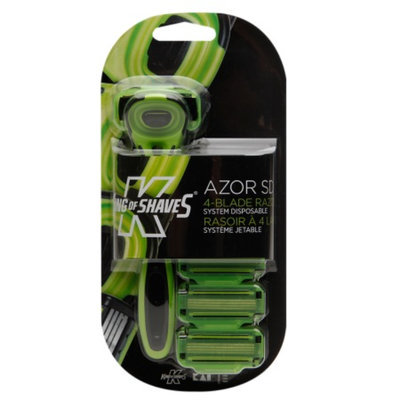 King of Shaves AZOR SD 4-Blade Razor System Disposable, 1 ea