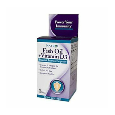 Natrol Fish Oil Plus Vitamin D3 Heart and Immune Support 90 Softgels
