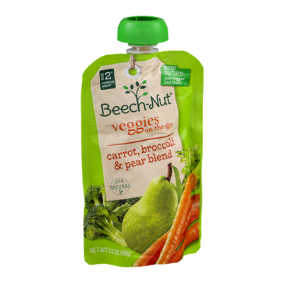 Beech-Nut® Stage 2 Veggies On-The-Go Carrot, Broccoli & Pear Blend
