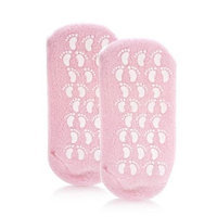 Hollywood Fashion Secrets Spa moisturizing Gel Sock Booties BLUE Slippers Feet Treatment