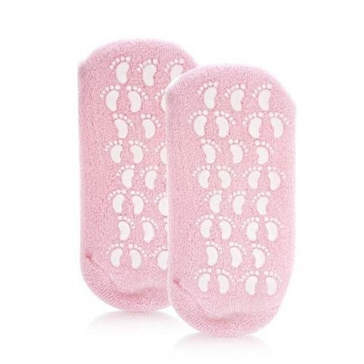 Hollywood Fashion Secrets Spa moisturizing Gel Sock Booties BLUE Slippers Feet Treatment