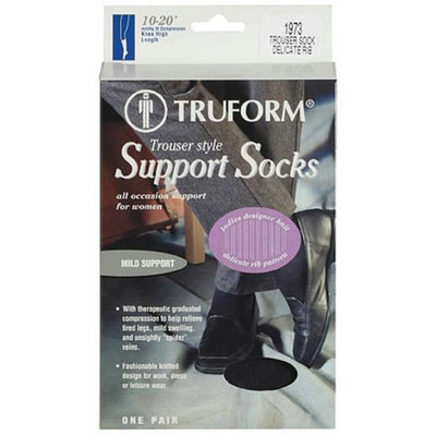 Truform Women's Trouser Style Mild (10-20mm) Designer Knit Pattern Support Socks XL