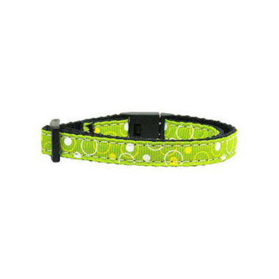 Mirage Retro Nylon Ribbon Collar Lime Green Cat Safety